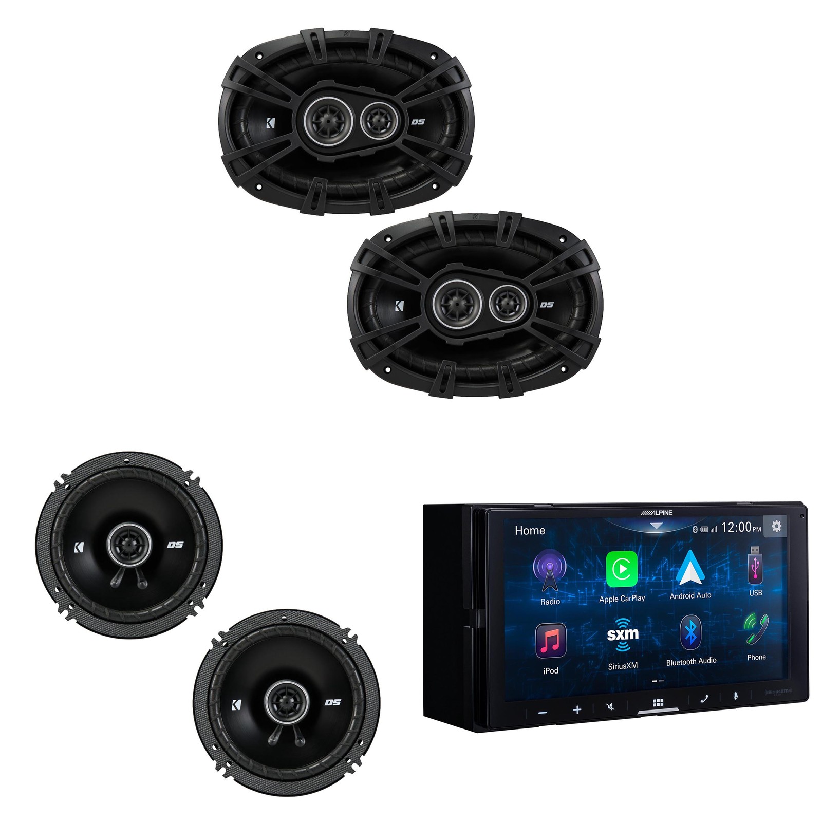 Alpine ILX-W670-M Digital Receiver & 6.5″ , 6×9″ DSC Coax Speakers