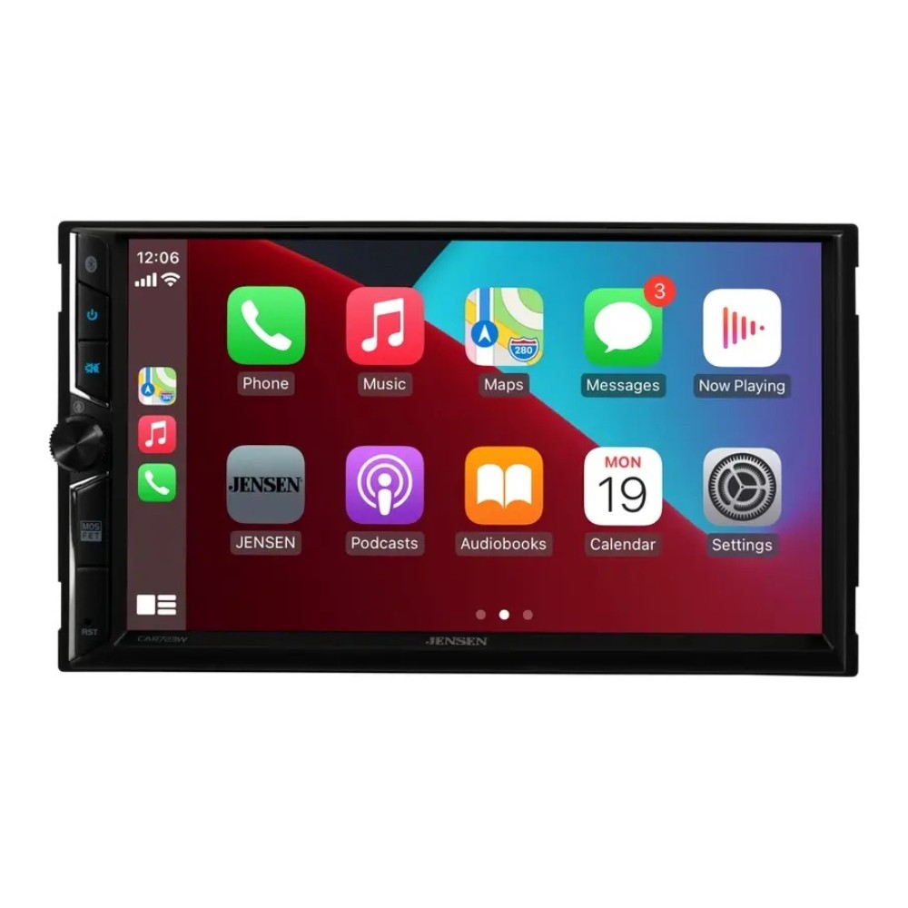 Jensen CAR723W-M 7″ 2-DIN Multimedia Receiver w/ Wireless CarPlay & Android Auto