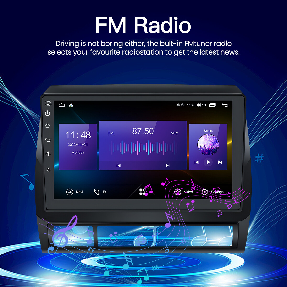 For Toyota Tacoma 2005-2013 Apple CarPlay Android 12.0 Car Stereo Radio WiFi GPS