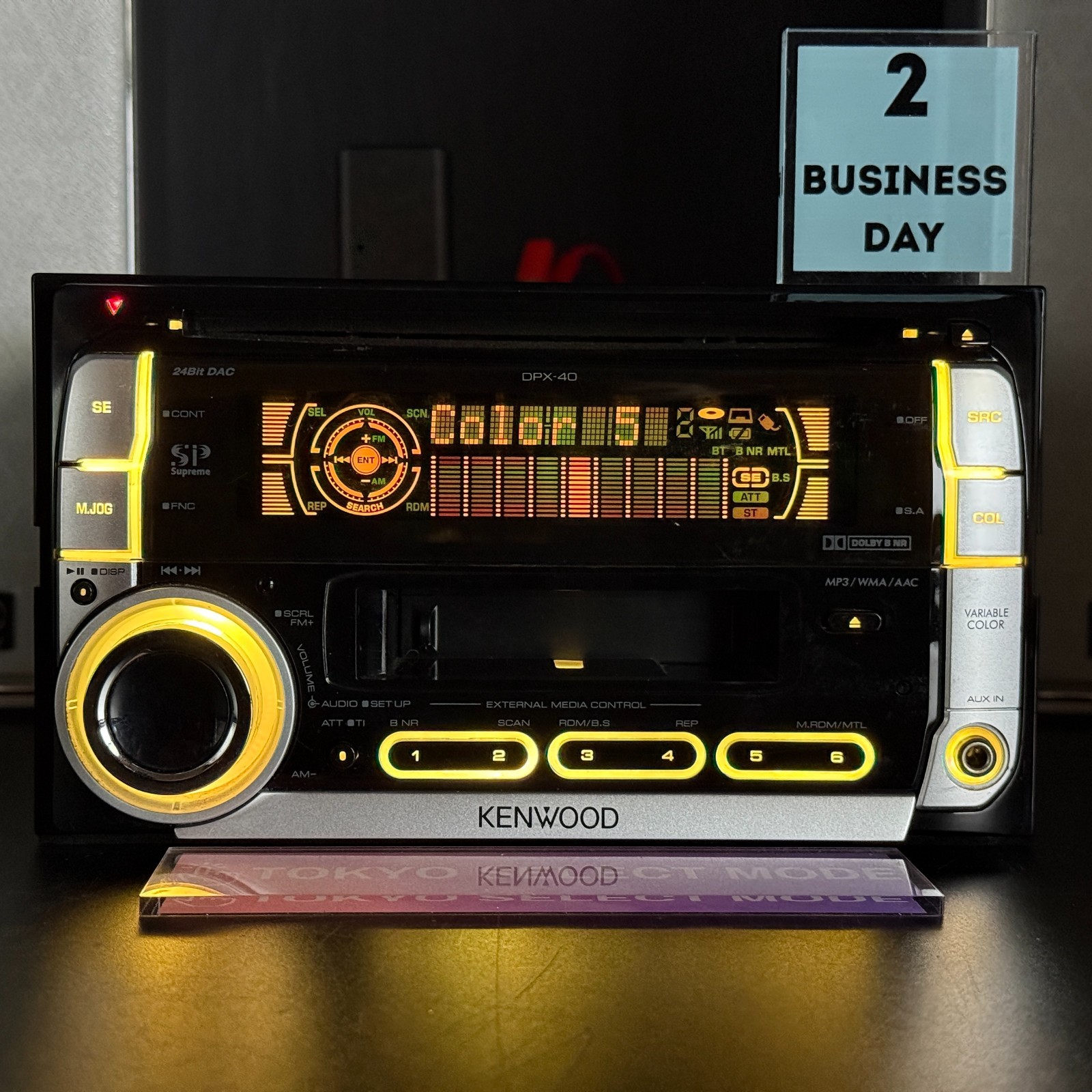 Kenwood DPX-40 2DIN CD Cassette Player Car Stereo Bluetooth JDM Tested Stock