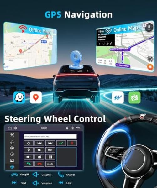 2026 Upgrade 10.1’’ IPS Rotatable Car Stereo, Single Din Touchscreen Radio