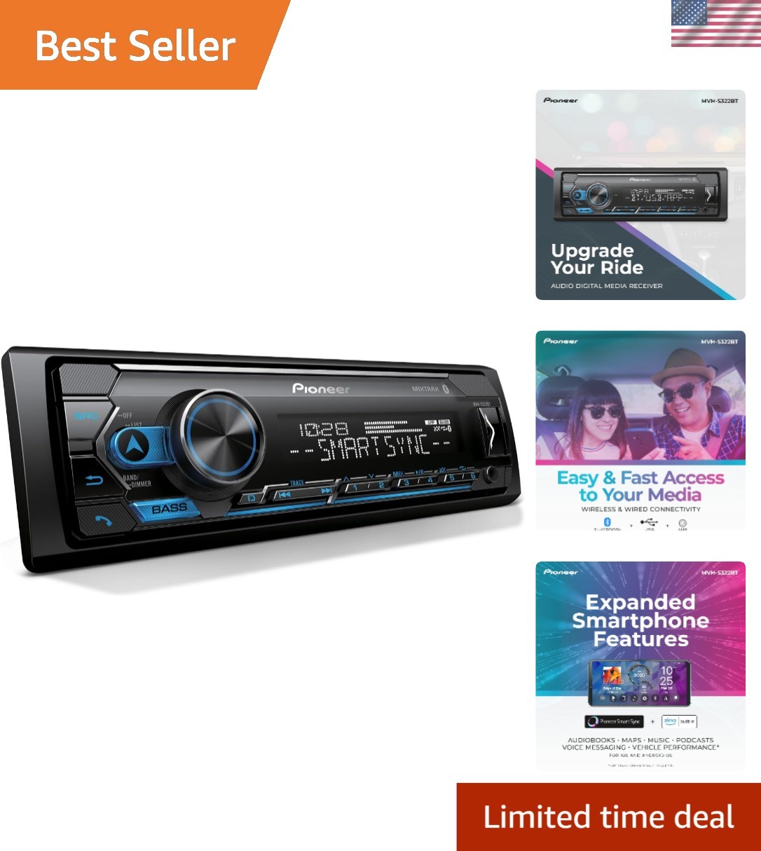200W Bluetooth Car Stereo with USB/AUX – Enhanced Audio & Hands-Free Calling