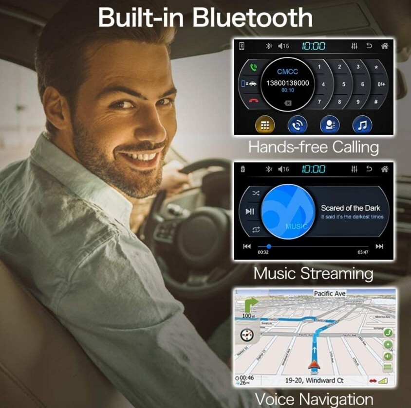 ABSOSO in-Dash Digital Media Car Stereo – Double Din 7 Inch HD Touchscreen Car R