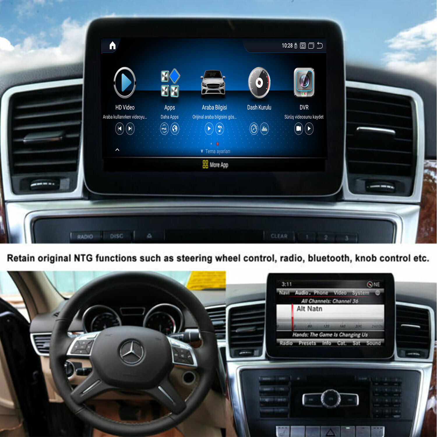 8.4inch 8+128G Android13 Screen CARPLAY Mercedes Benz ML GL 2012-2015 LHD NTG4.5