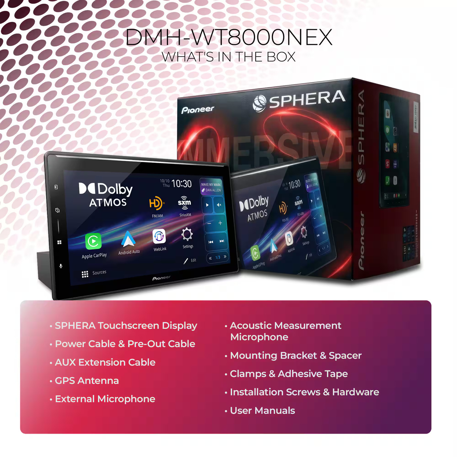 Pioneer – 10.1″ SPHERA Dolby Atmos via CarPlay Digital Media (DM) Receiver – …