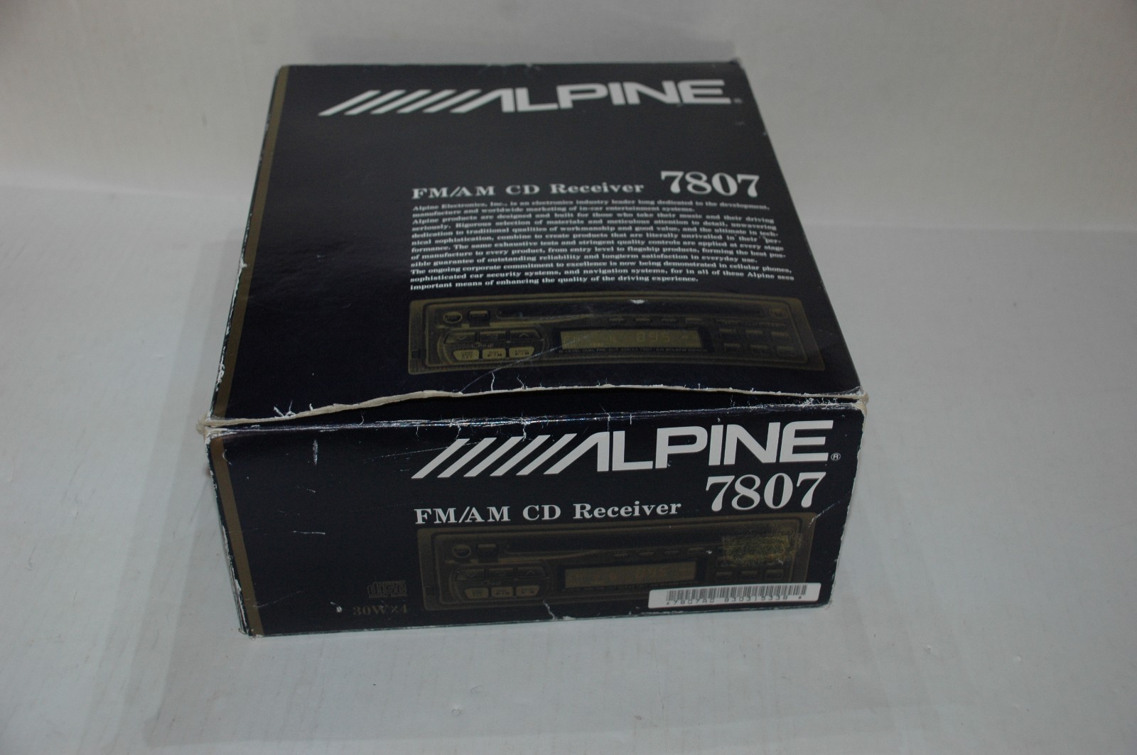 Alpine 7807 Mobile Am/FM CD Player In Box Used Vintage AS-IS READ