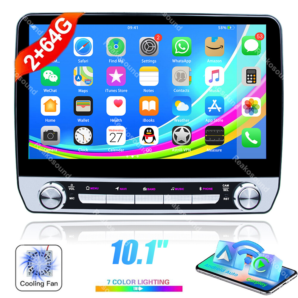 2+64G 10.1″ Double 2 Din Android 13.0 Car Carplay GPS Navi Radio Stereo WIFI BT