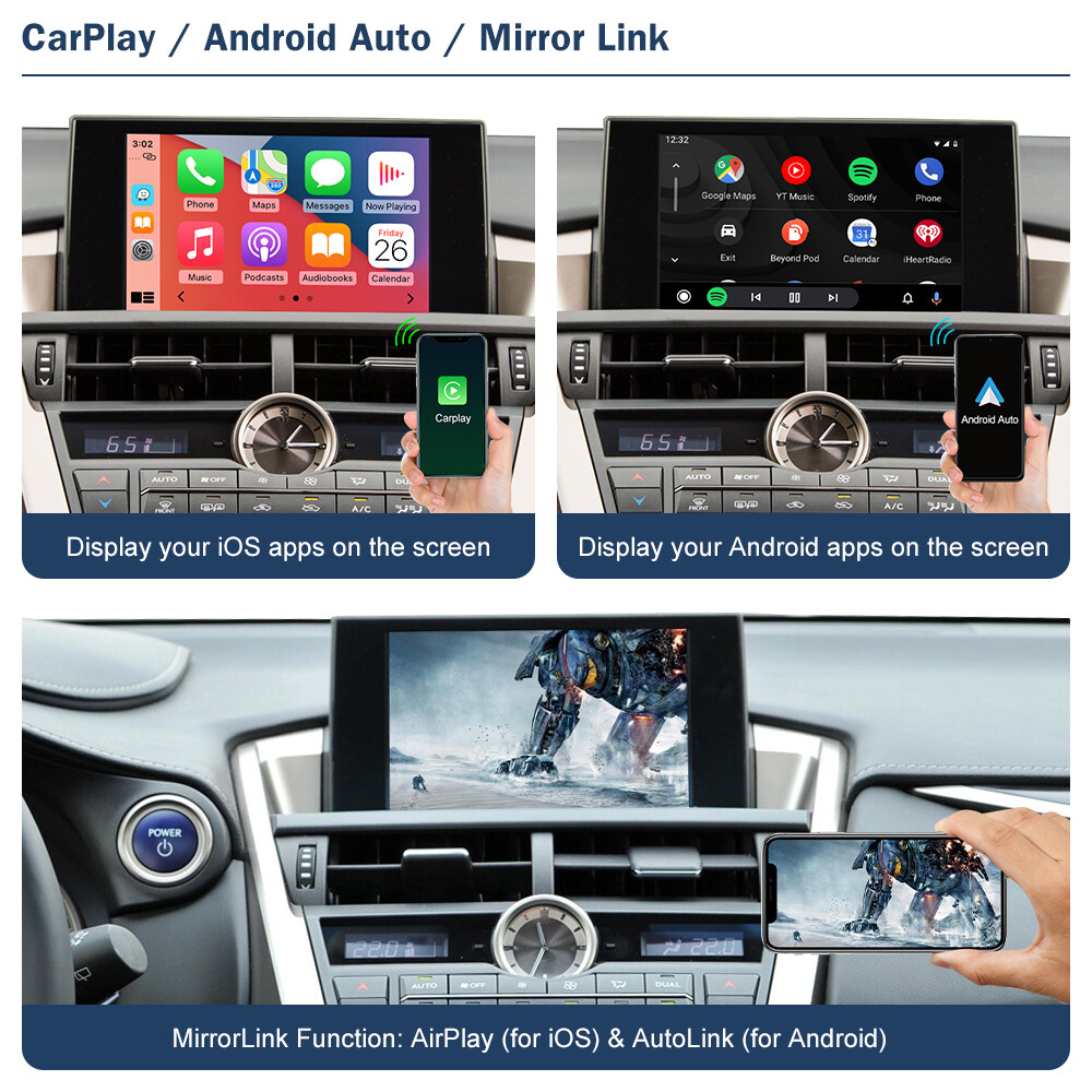 Wireless Carplay Android Auto Module For Lexus NX 2014-2019 Mirror Link GPS Navi