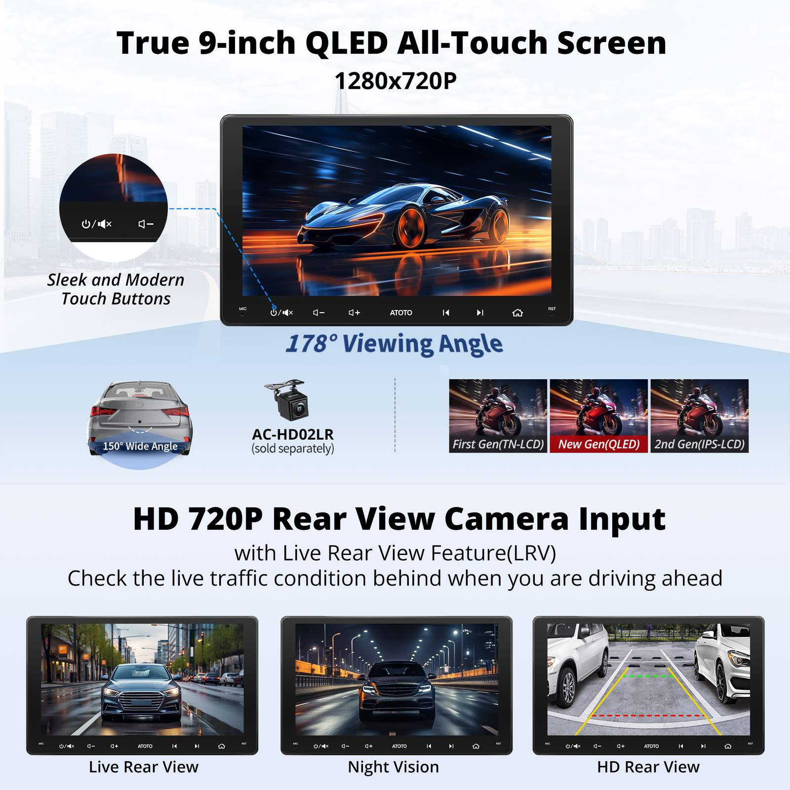 ATOTO 7 inch 4G+64G Double 2 DIN Car Stereo Apple Carplay Android 10 Radio WifI
