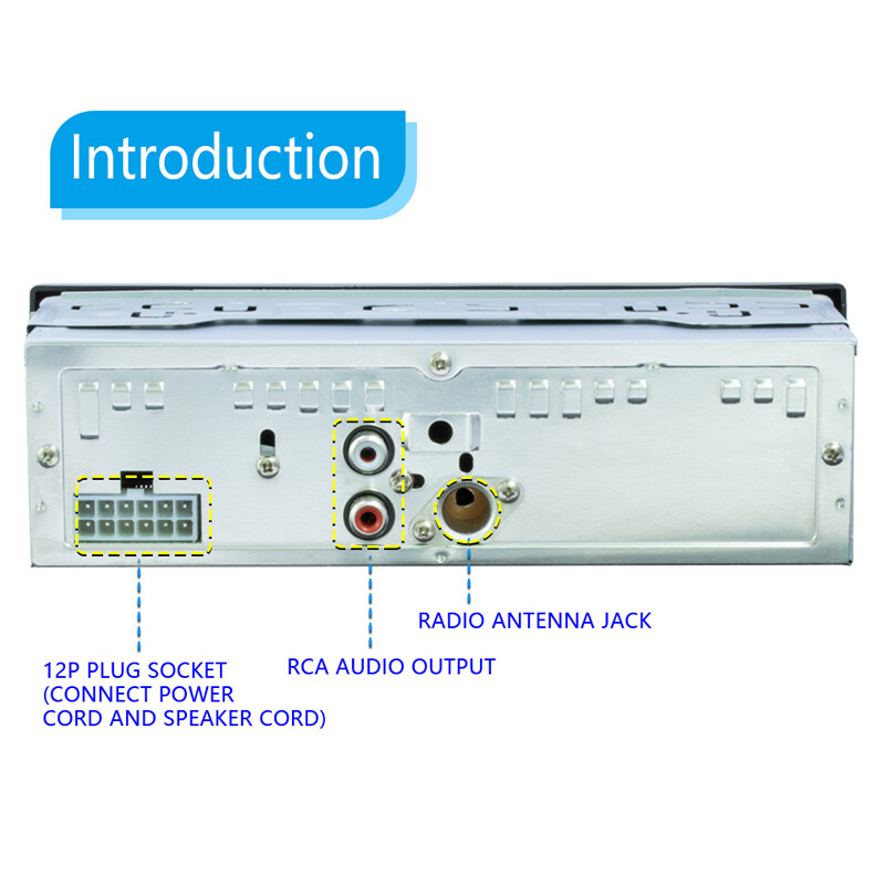 Single 1 Din Audio Digital Car Radio FM Charging USB/AUX/TF Bluetooth Player MP3