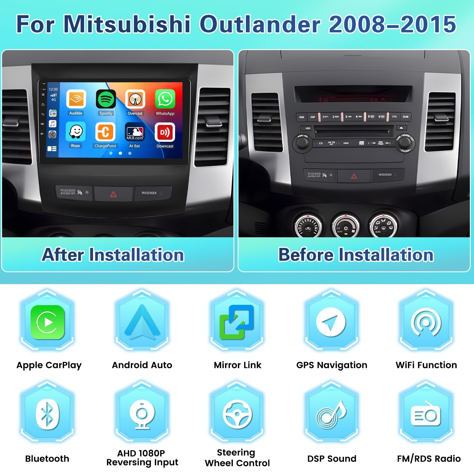 [Fuluku] 2+64GB 9″ Android 15 Car Radio for Mitsubishi Outlander 2008-2015 | …