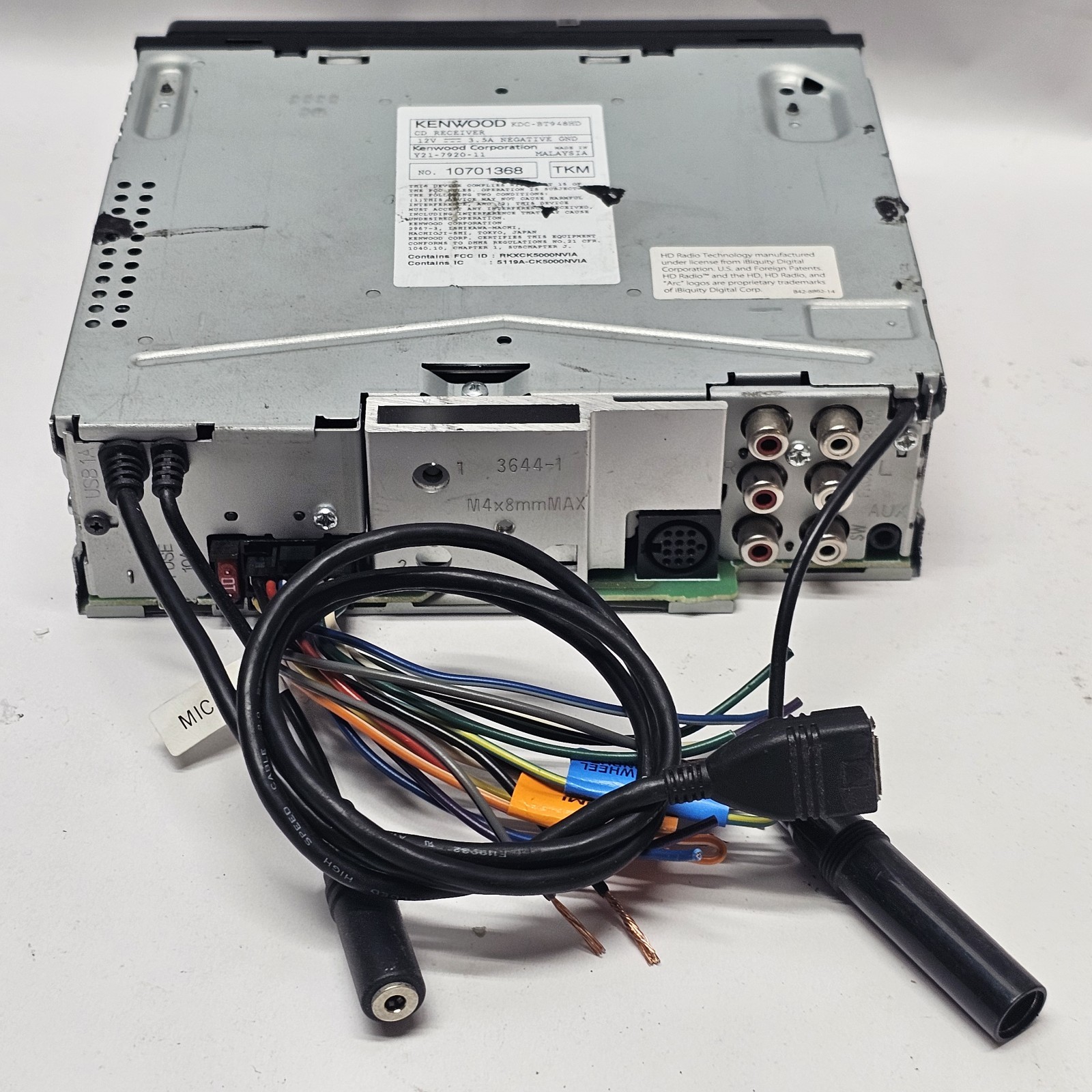 Kenwood Excelon KDC-BT948HD Single Din Stereo Radio Reciever W/ HARNESS TESTED