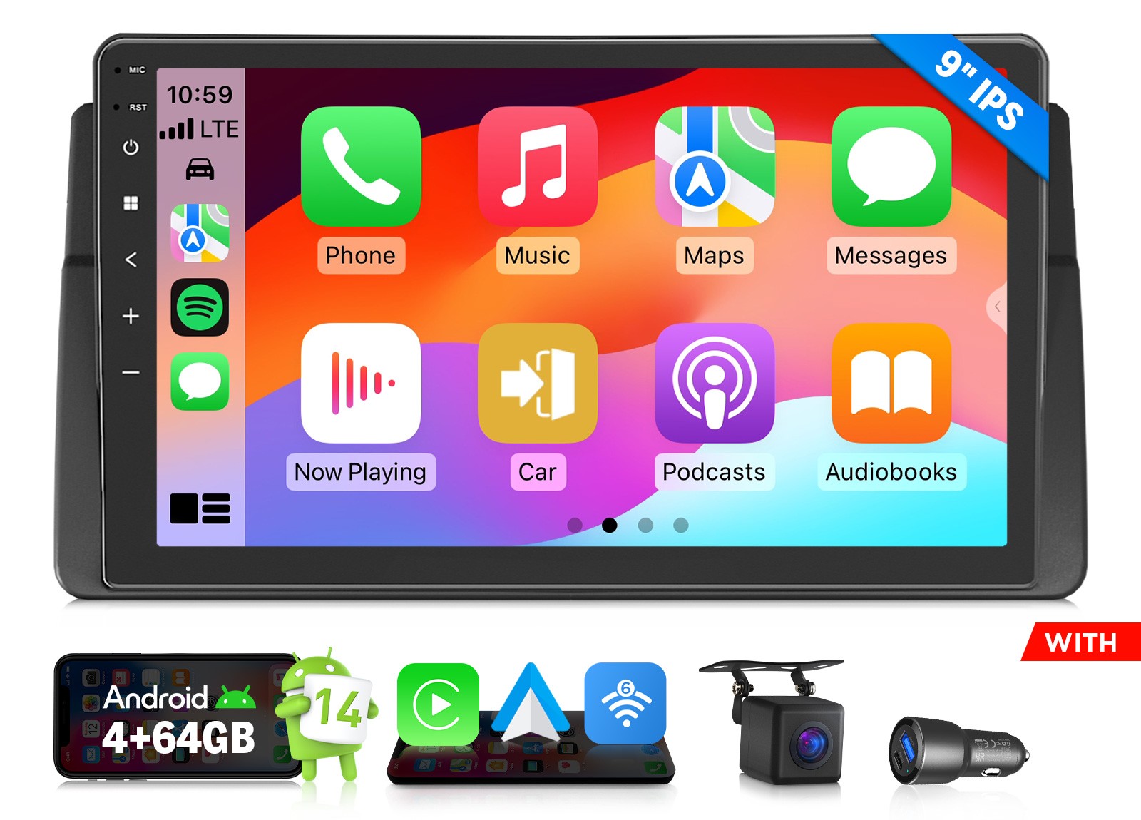 Eonon E46X7A 9″Android 14 Auto Car Play Stereo GPS Radio for BMW 3 Series E46 M3