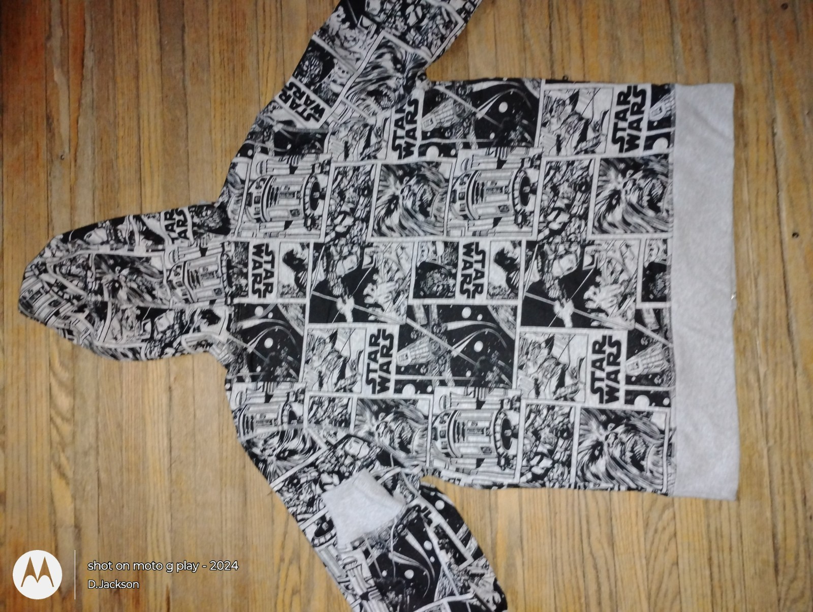 *NEW* Amazon Essentials Star Wars XL Grey/Black Zipper Hoodie Sweat Shirt