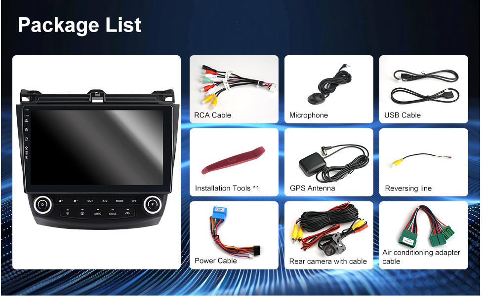 5G WiFi Car Radio for Honda Accord 2003-2007, Android13/Wireless CarPlay/GPS Nav