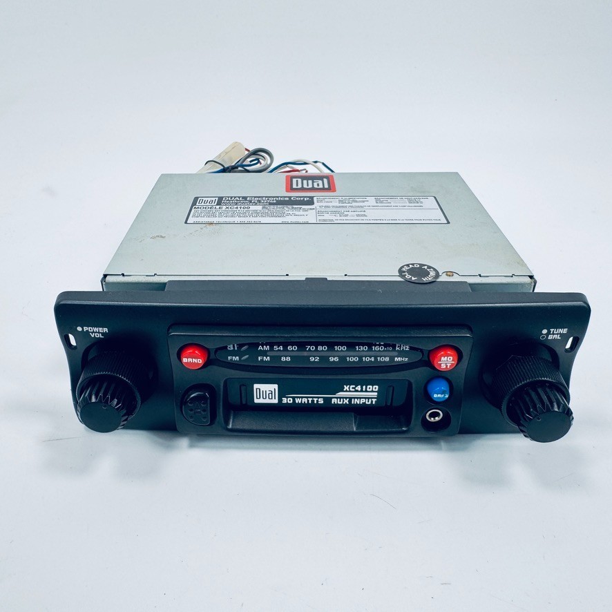 DUAL AM/FM Stereo Cassette Car Radio XC4100 Two Shaft 1 DIN WORKS