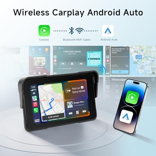 5 Inch Motorcycle CarPlay Screen – Waterproof IP68 – Wireless CarPlay & Android