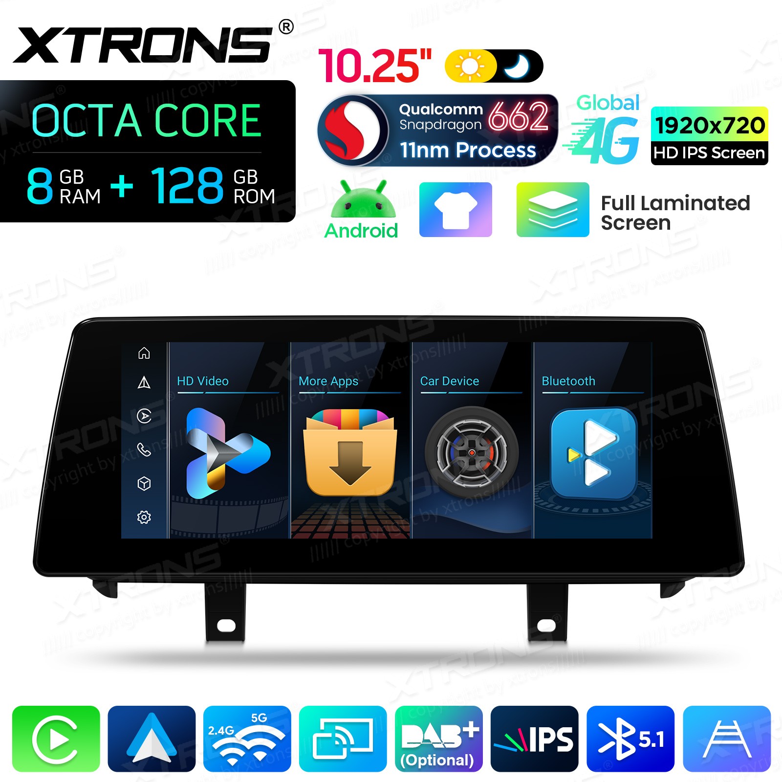 10.25″ Android 14 Car Stereo CarPlay 8+128G Retrofit For BMW X5 F15 X6 F16 NBT