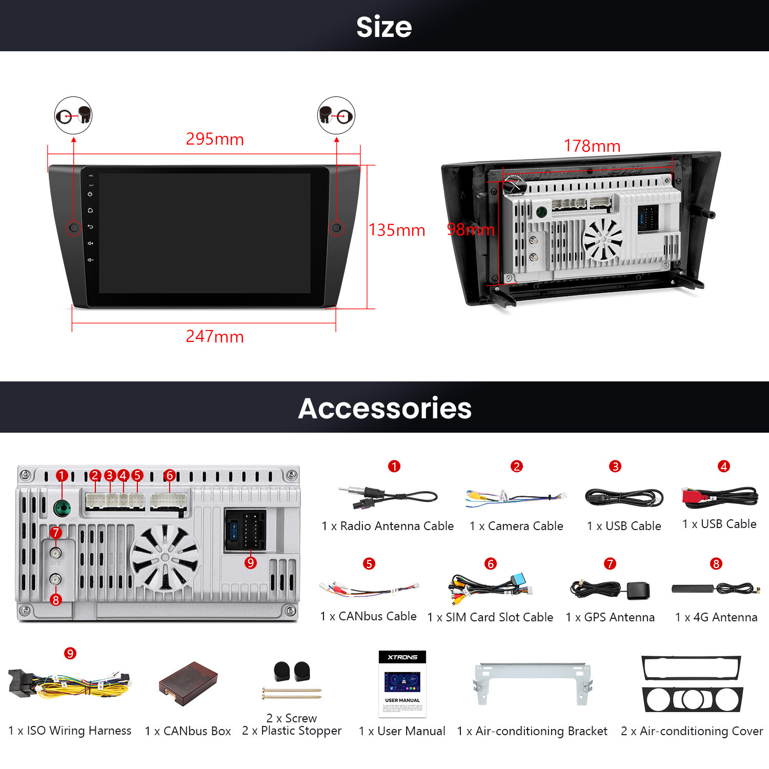 DVR+7″ Android 13 8-Core Car Radio DVD Stereo GPS DSP For BMW E90 E91 E92 E93 M3
