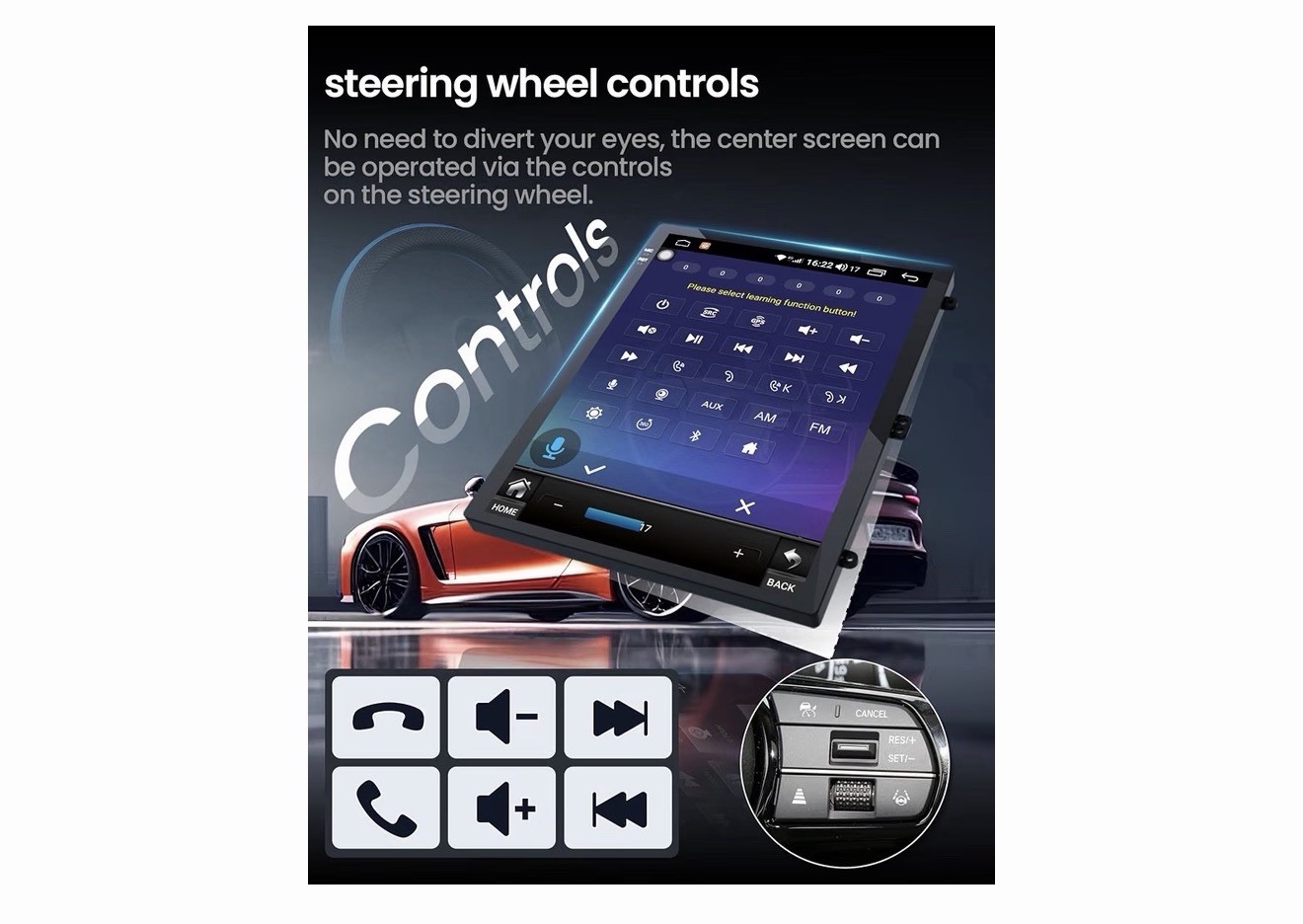 2 DIN Touchscreen Car Stereo Radio CarPlay Android Auto GPS USB Bluetooth