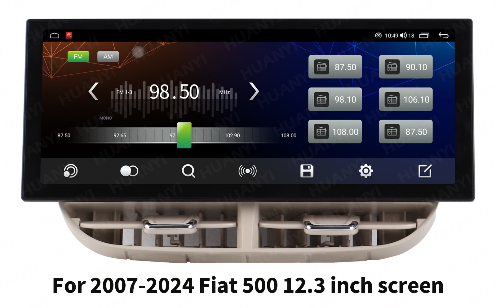 12.3 inch For Fiat 500 2007-2024 Android Car Radio Update Apple Carplay GPS Navi