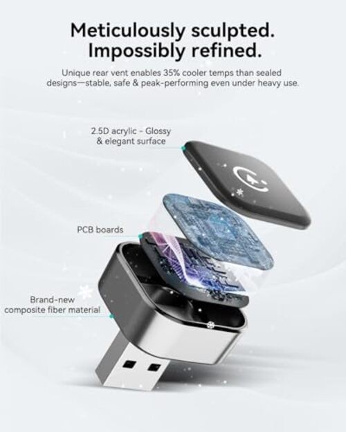 2026 Wireless CarPlay & Android Auto Adapter, Mini 2-in-1 Plug & Play Dongle