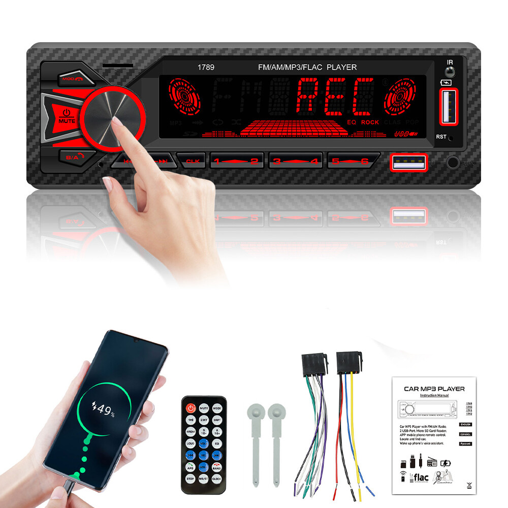Bluetooth Car Stereo Audio Systems, Bluetooth, MP3, USB, SD, Aux In, AM/FM Radio