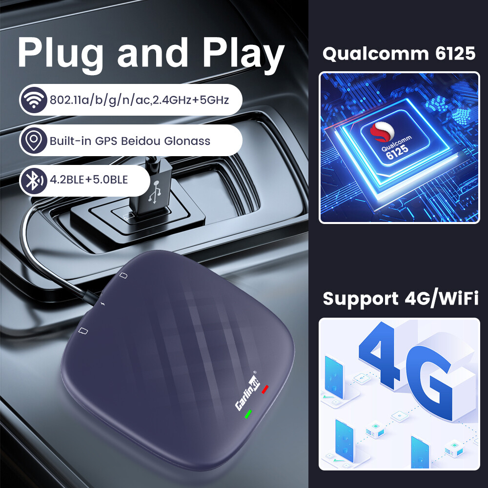 For Kia 8G+128GB Android 12 Ai Box CarPlay QCM6125 Wireless CarPlay Android Auto