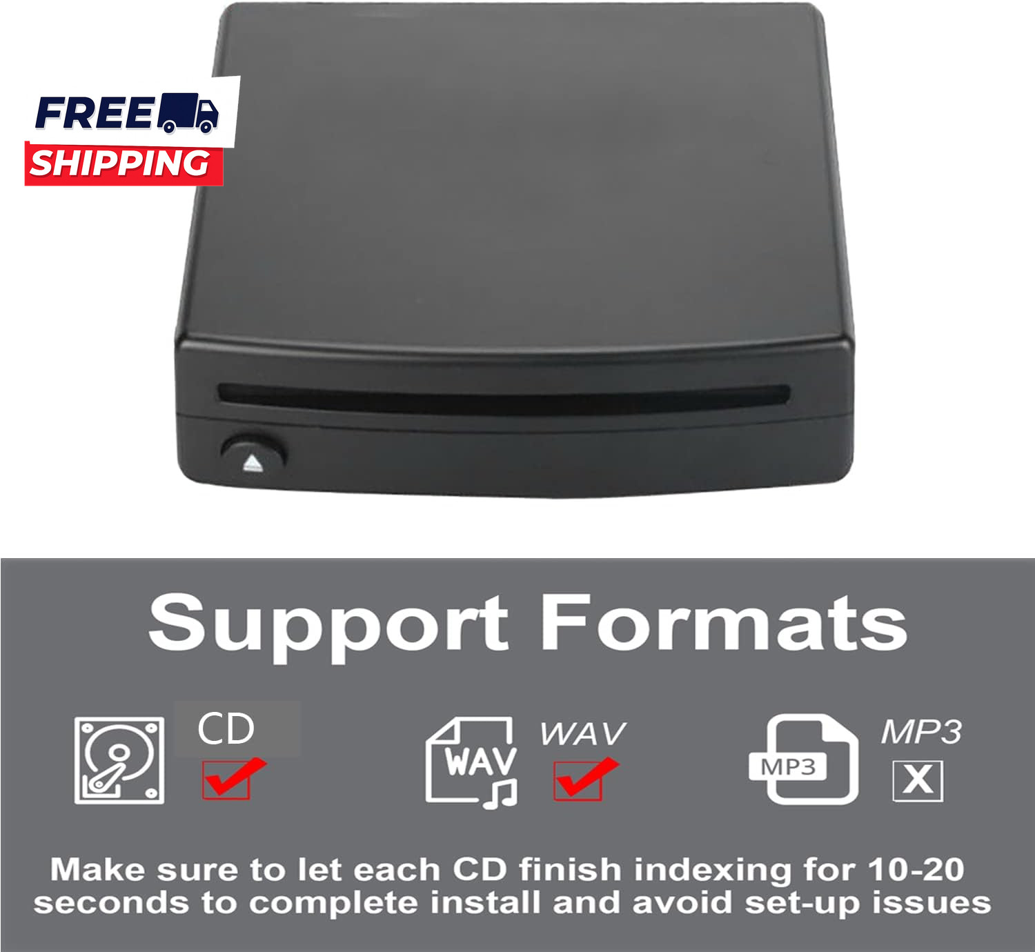 External USB Car Universal CD Player Vehicle CD Player for Car via USB Radio