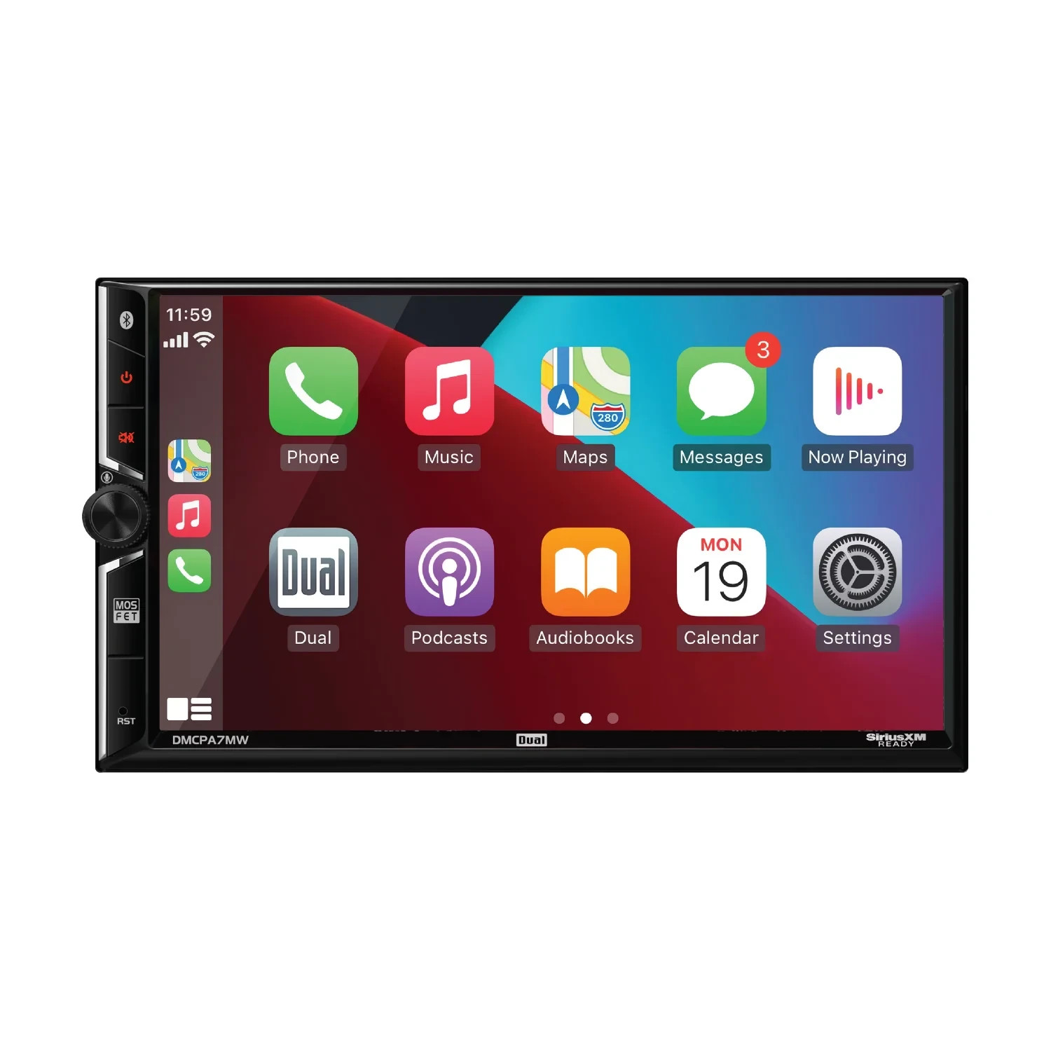 Dual Electronics 7″ Touchscreen Car Stereo Receiver with Wired/Wireless Apple Ca