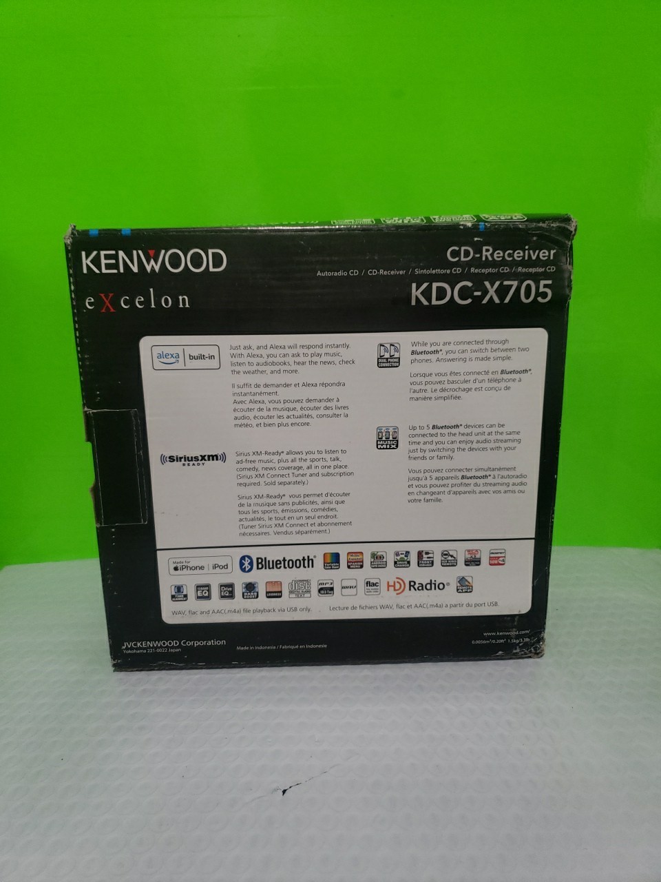Kenwood KMM-X705 1-DIN Bluetooth Car Stereo Digital Media Receiver SiriusXM Good