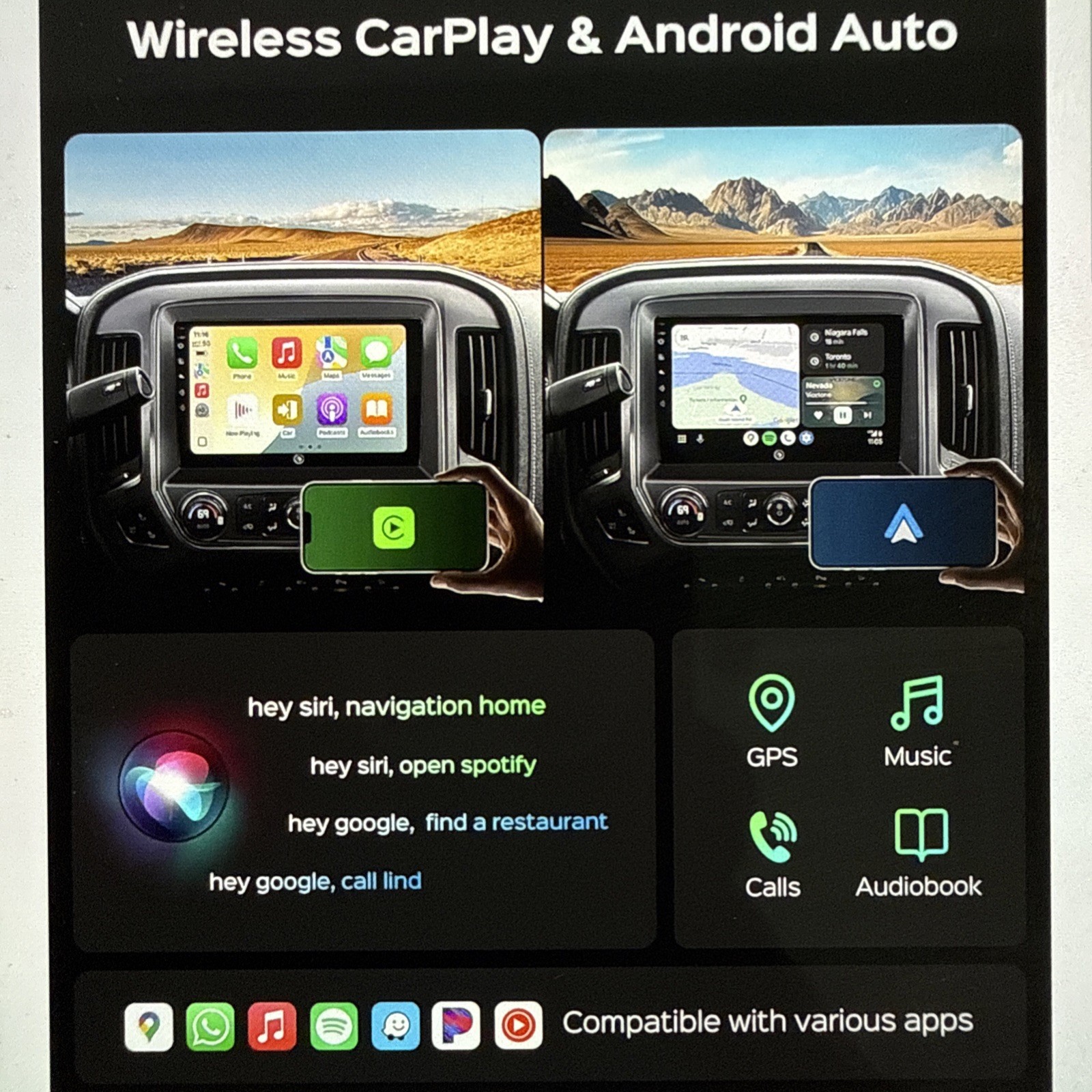 10.2” Car Stereo for Chevy Silverado 2014-2018 , 5G, WiFi, Wireless IOS/Android