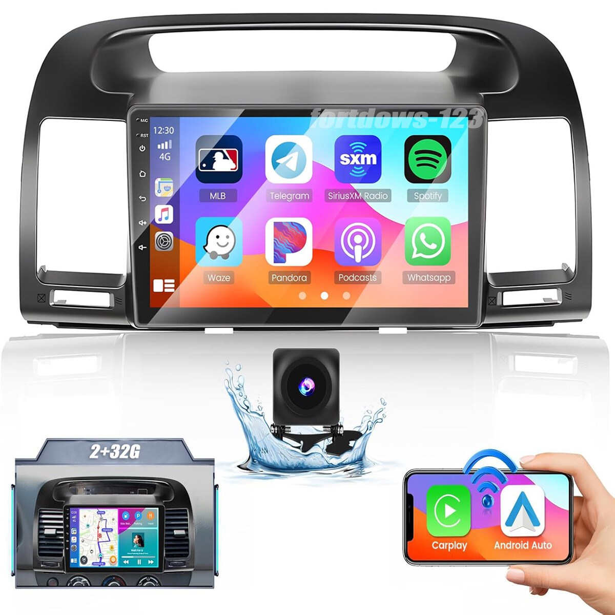 5G Wifi Radio HiFi SWC Backup Camera For 2002-06 Toyota Camry Carplay Android