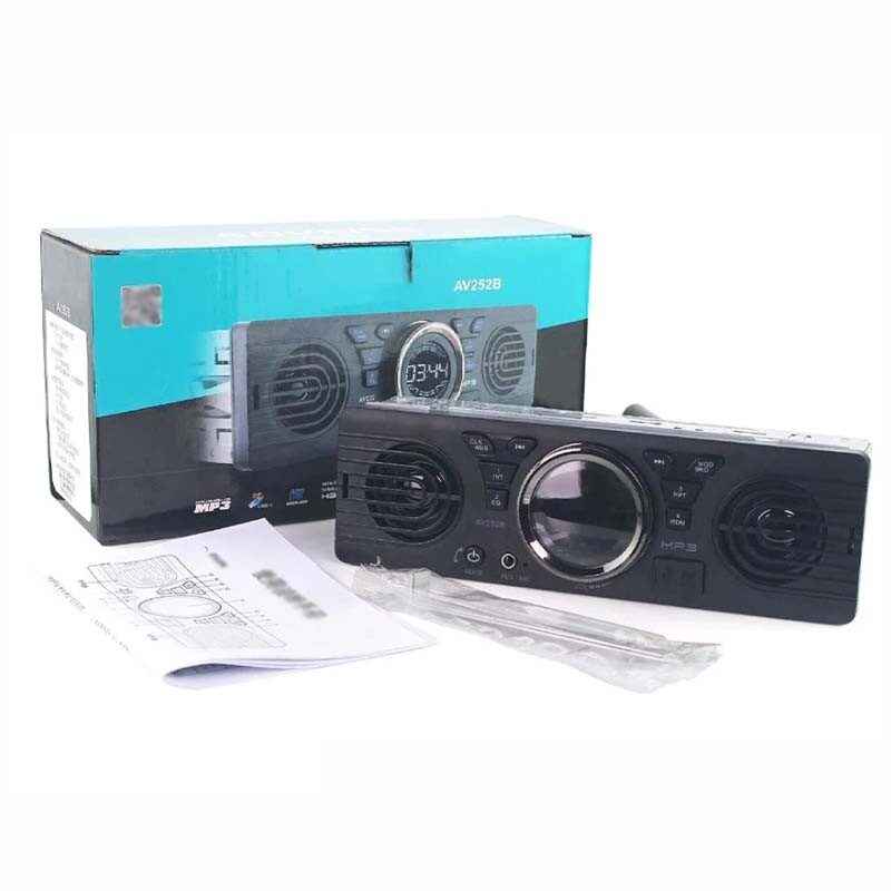 Single 1 Din Car Stereo Radio FM Built-in 2Speakers Bluetooth MP3 player USB/AUX
