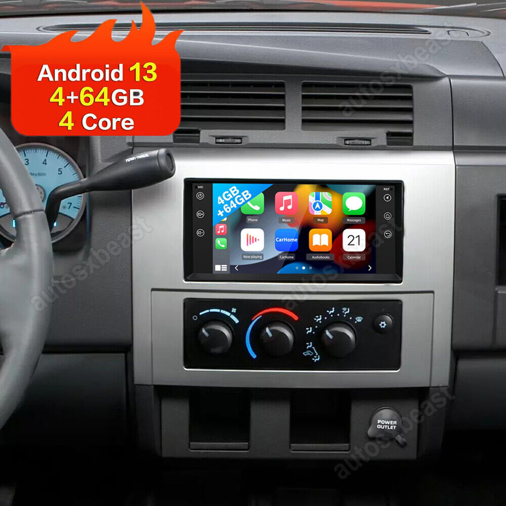 For 2008-2011 Dodge Dakota Apple Carplay 7″ Android 13 GPS Stereo Radio DSP