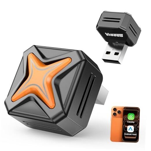Super Mini Wireless Android Auto & Apple CarPlay Wireless Adapter for Black