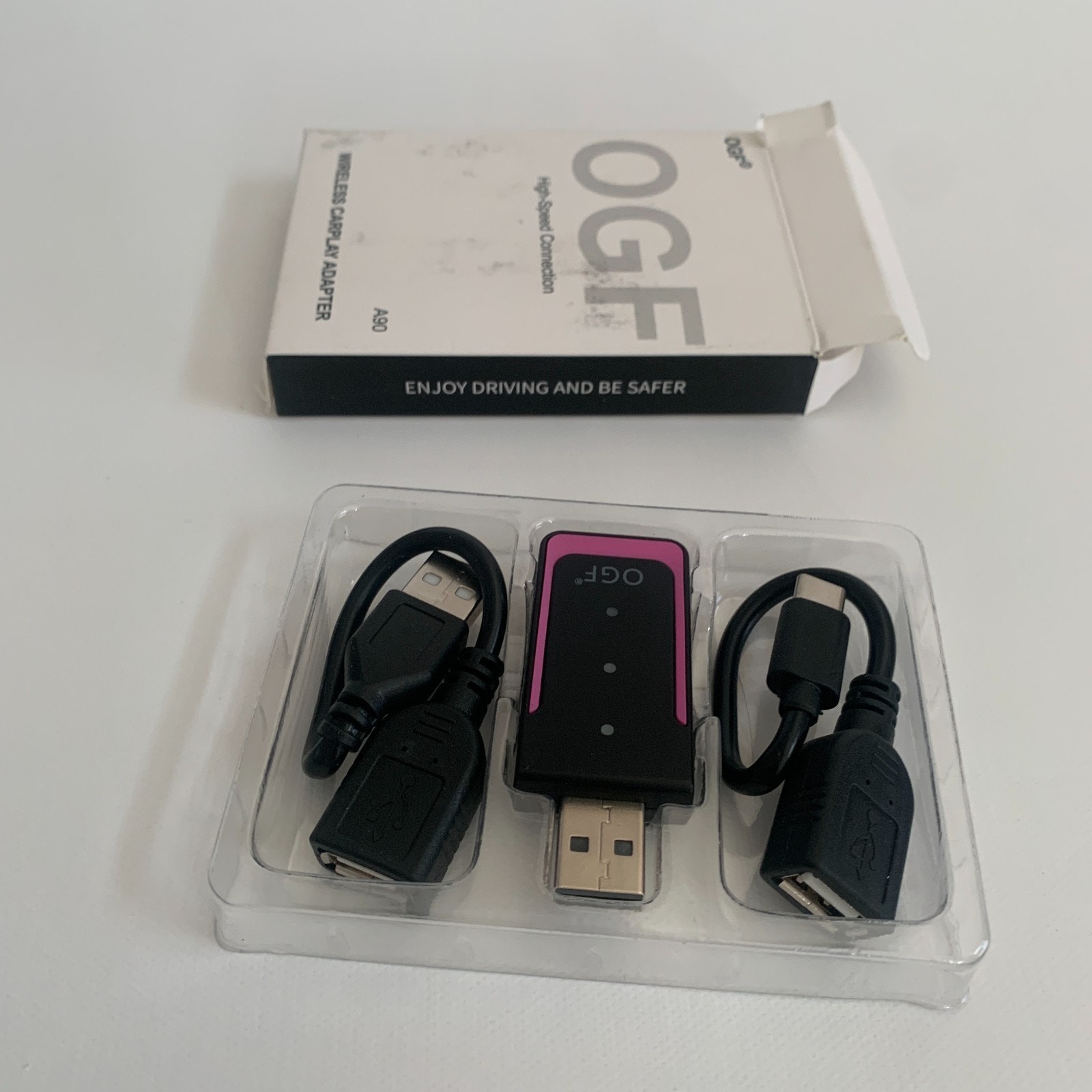 OGF High Speed Connection Wireless CarPlay Adapte Android 11+ And iPhone iOS 10+