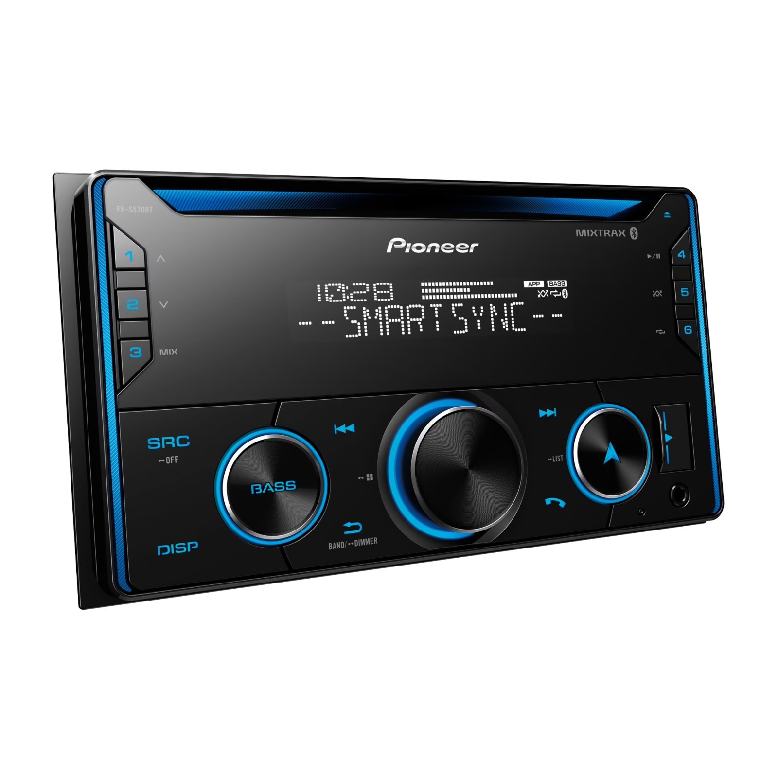 Double DIN CD Receiver Bluetooth Smart Sync In Dash 50W x 4 MOSFET 13 Band EQ