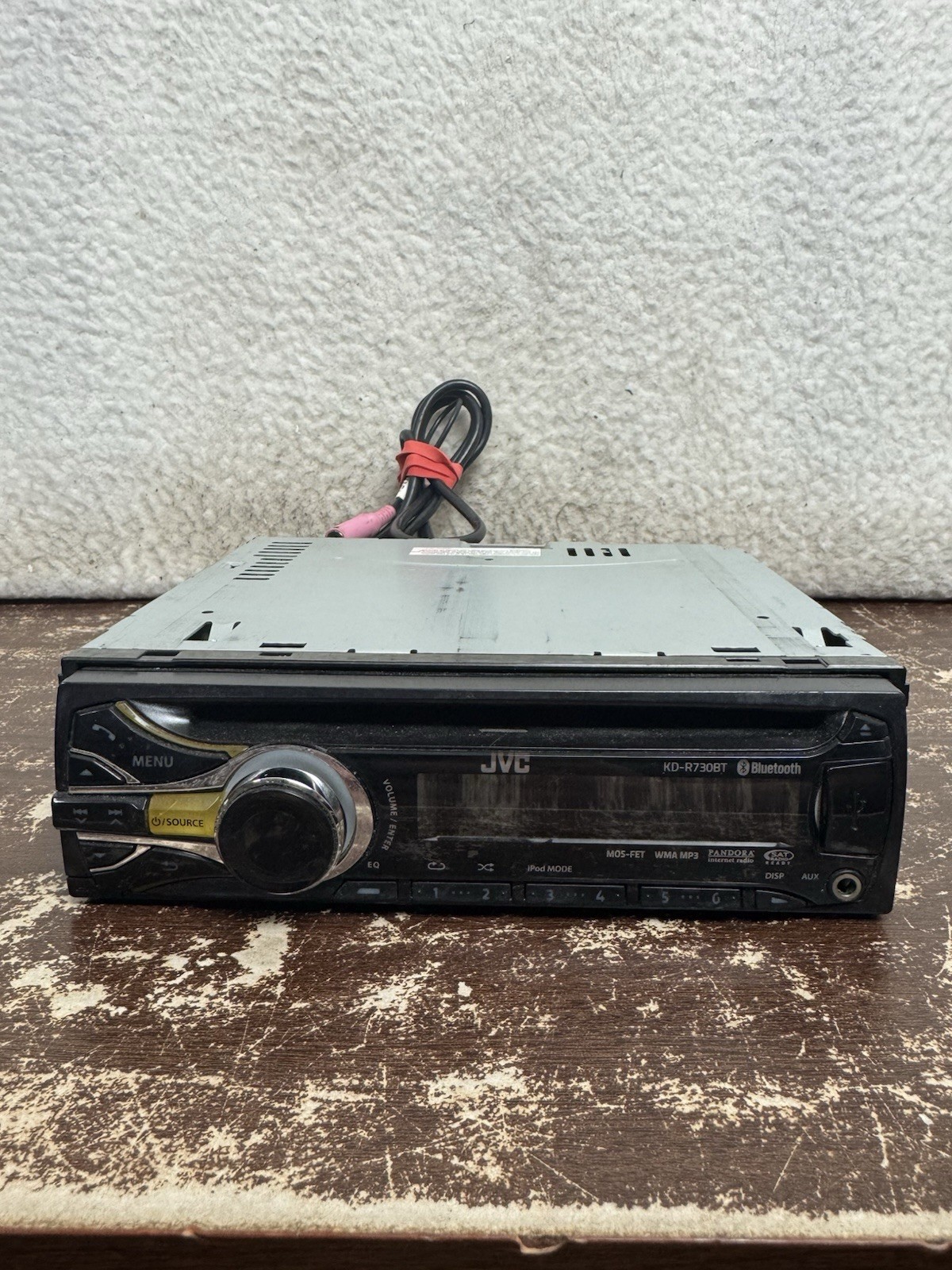 JVC Car Audio CD In-Dash Receiver Unit WITH REMOTE Model: KD-R730BT Tested Works