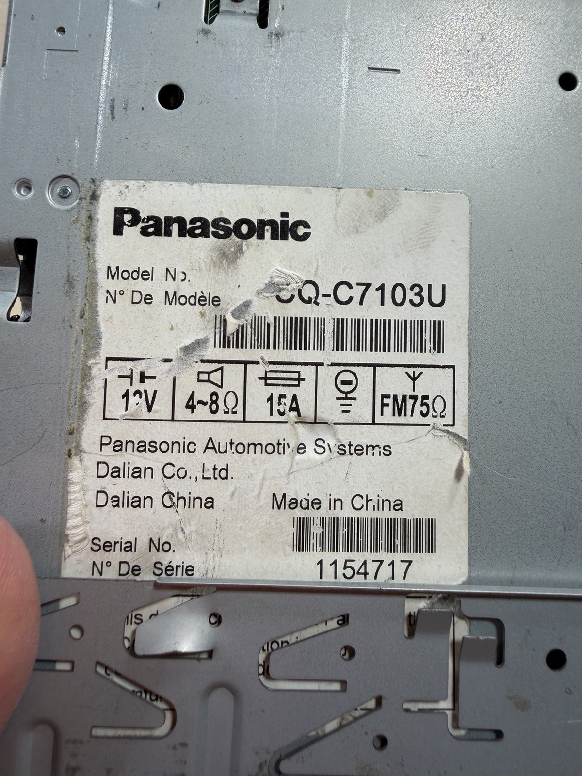 🔥RARE Panisonic CQ C7103U car stereo deck Race Cars On 3D Matrix Display 50×4