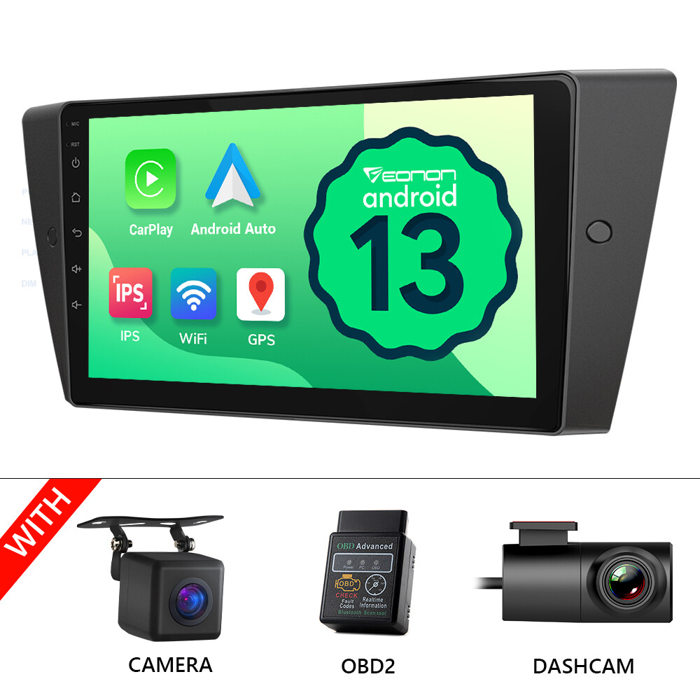 OBD+CAM+DVR+For BMW E90-E93 328/325 Android13 9″ Car Play Radio Stereo GPS Audio