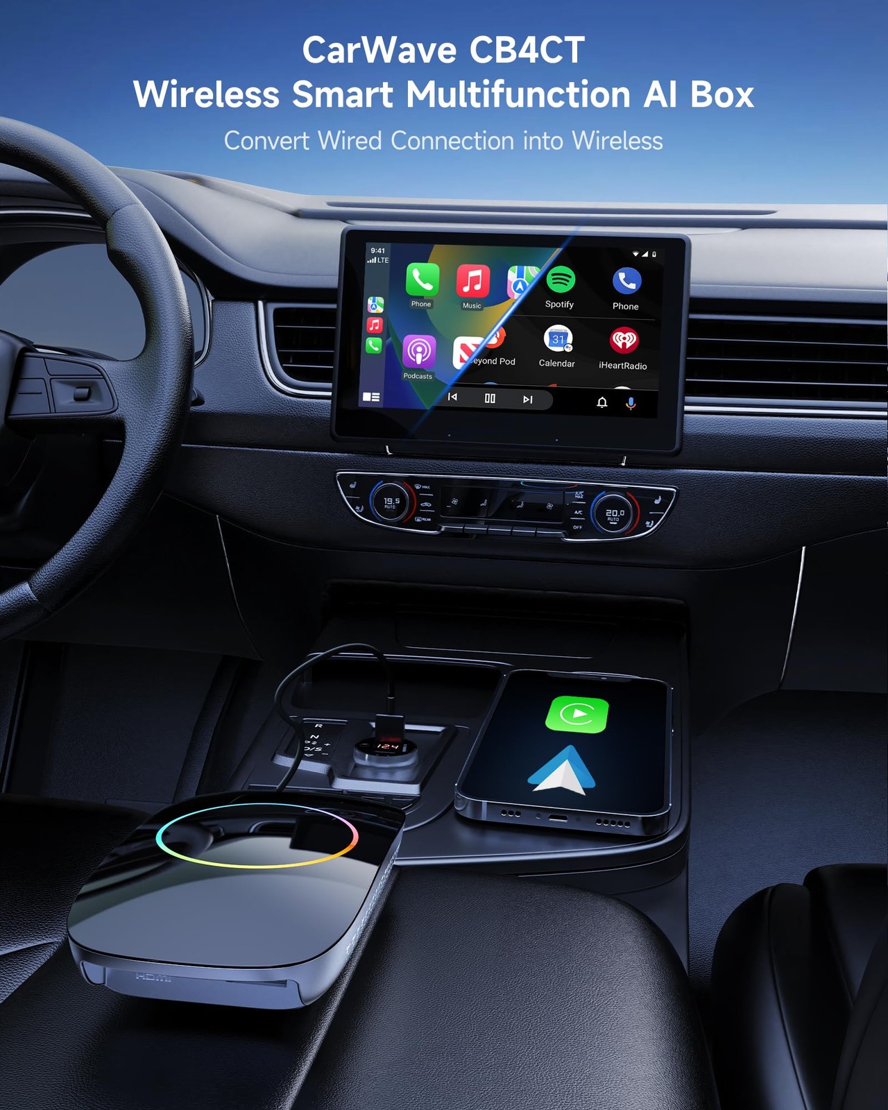 Wireless CarPlay Adapter, Magic AI Box with HDMI Output | CarPlay Wireless