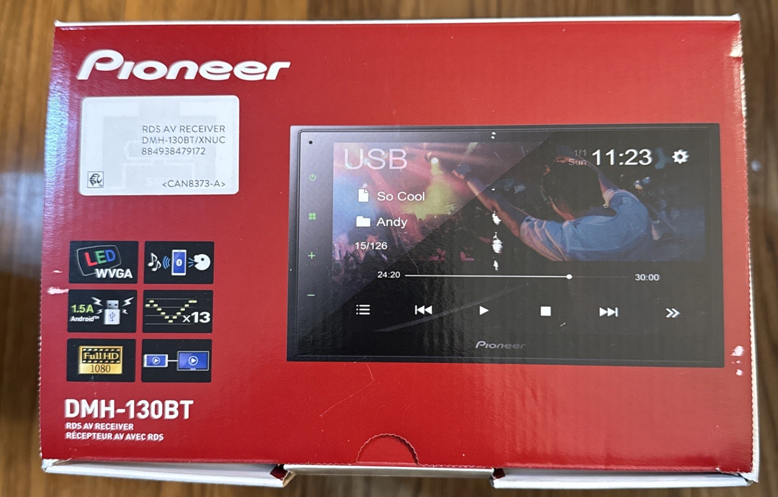 Pioneer DMH-130BT 6.8 inch Digital Media Receiver – Black -NEW
