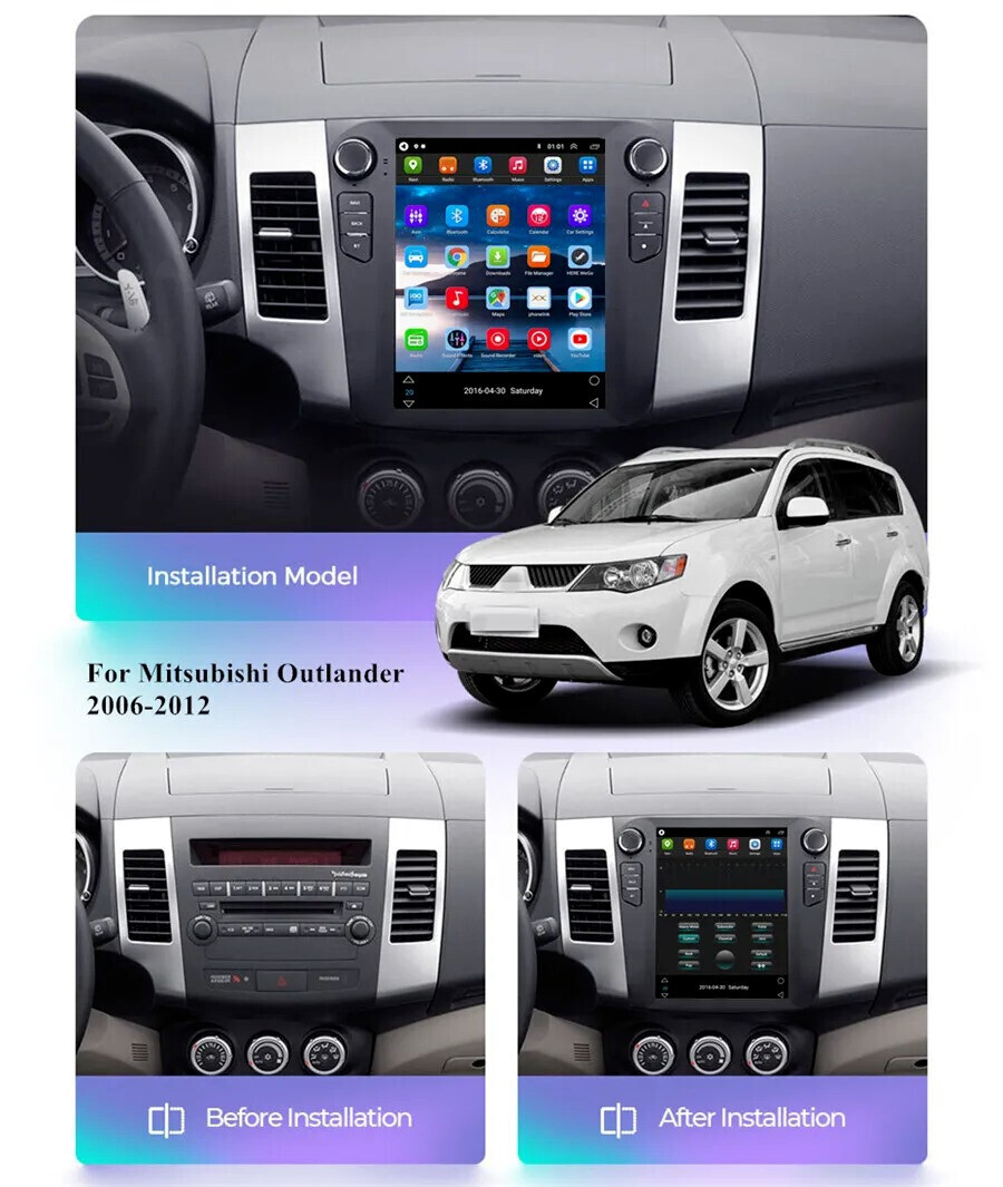 9.7” HD Car Stereo Radio GPS Navigation Android 2+32GB For 2006-2012 Outlander