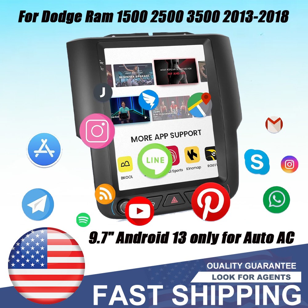 9.7”Android13 4+64G Car Stereo Radio Navi GPS For Dodge RAM 1500 2500 3500 4500