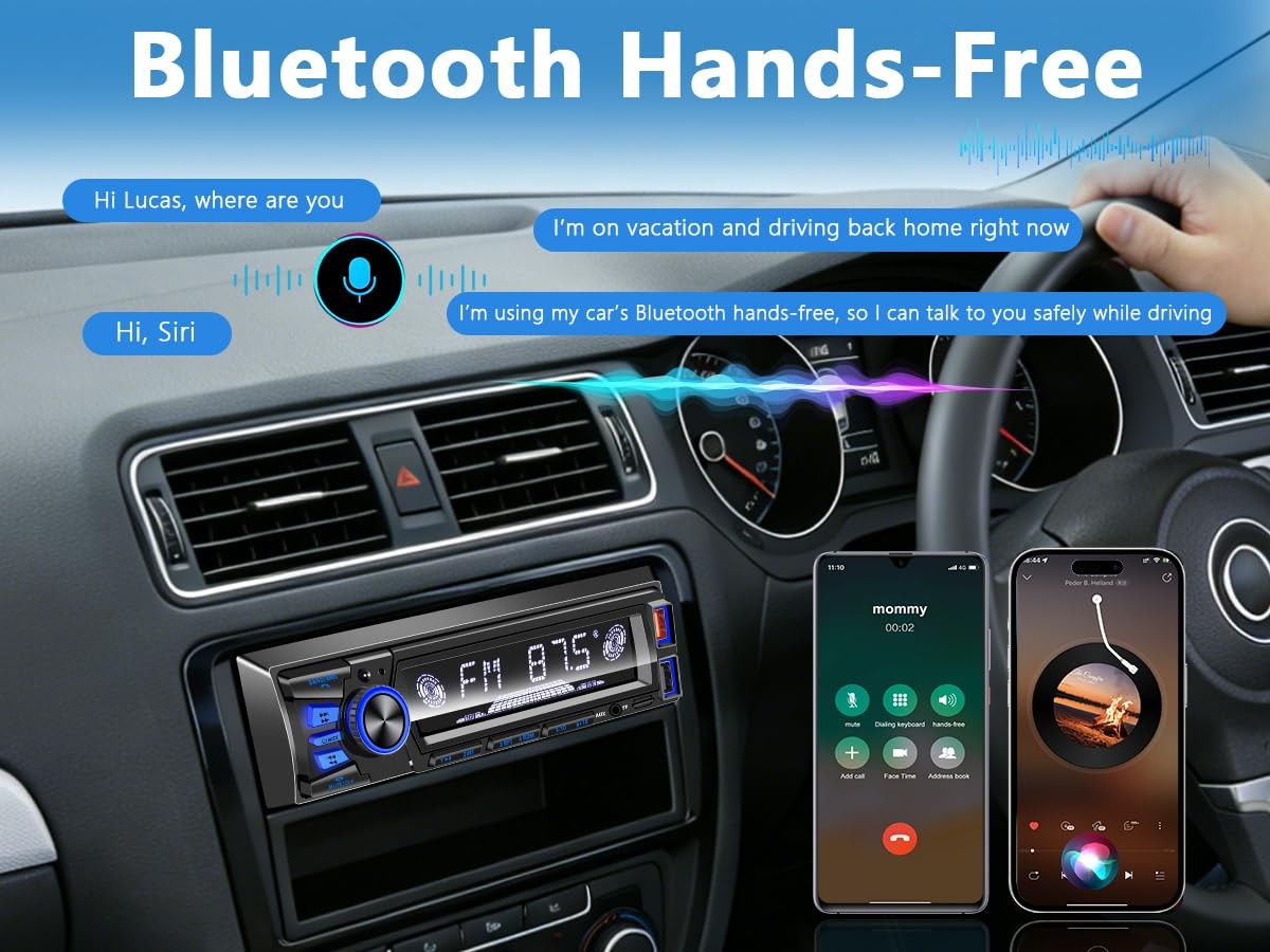 Autoestereo De Un Din Con Bluetooth Y Control Por Aplicacion De Lujo Pro