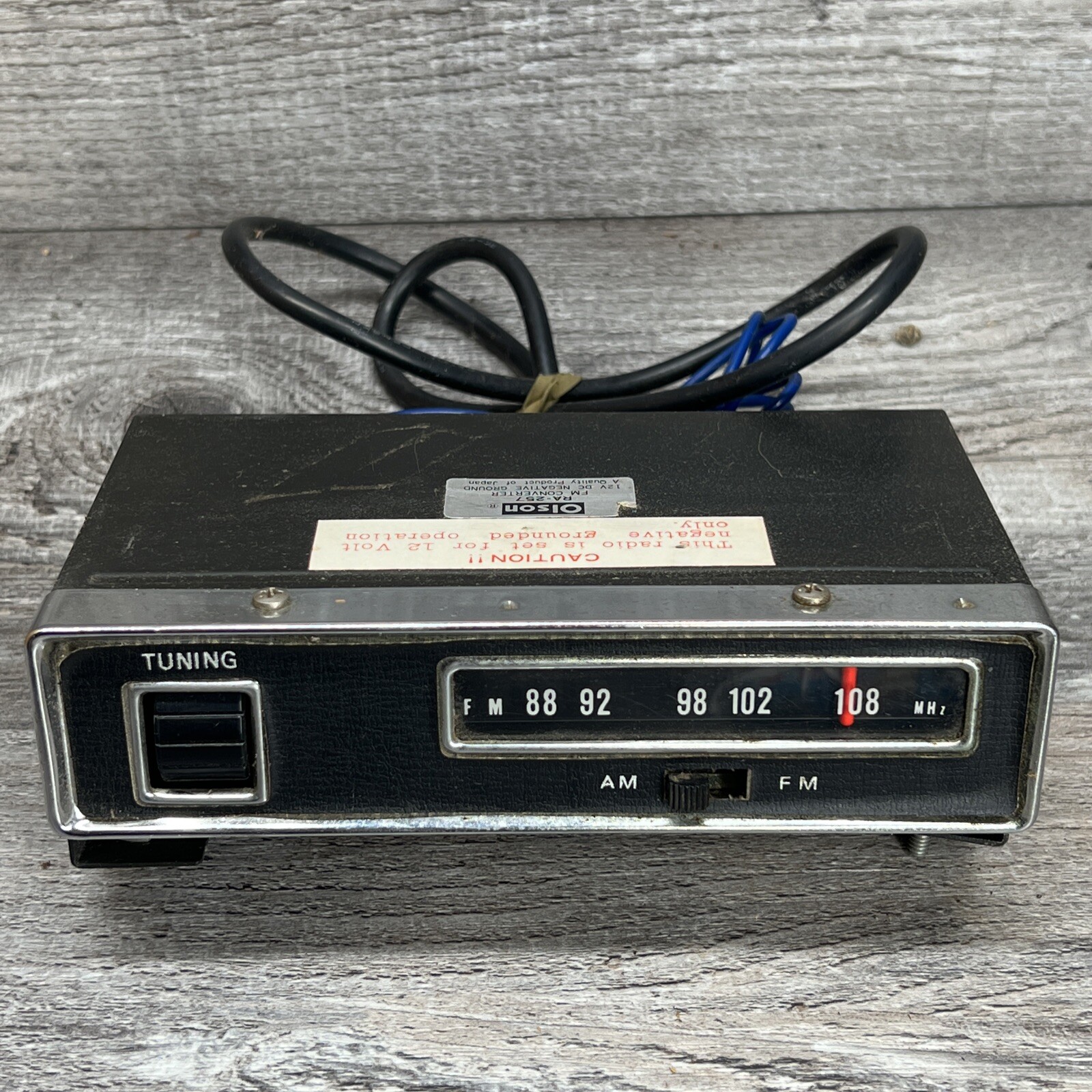 RARE! Vintage Olson RA-257 FM Converter Stereo Auto Radio Solid State Stereo
