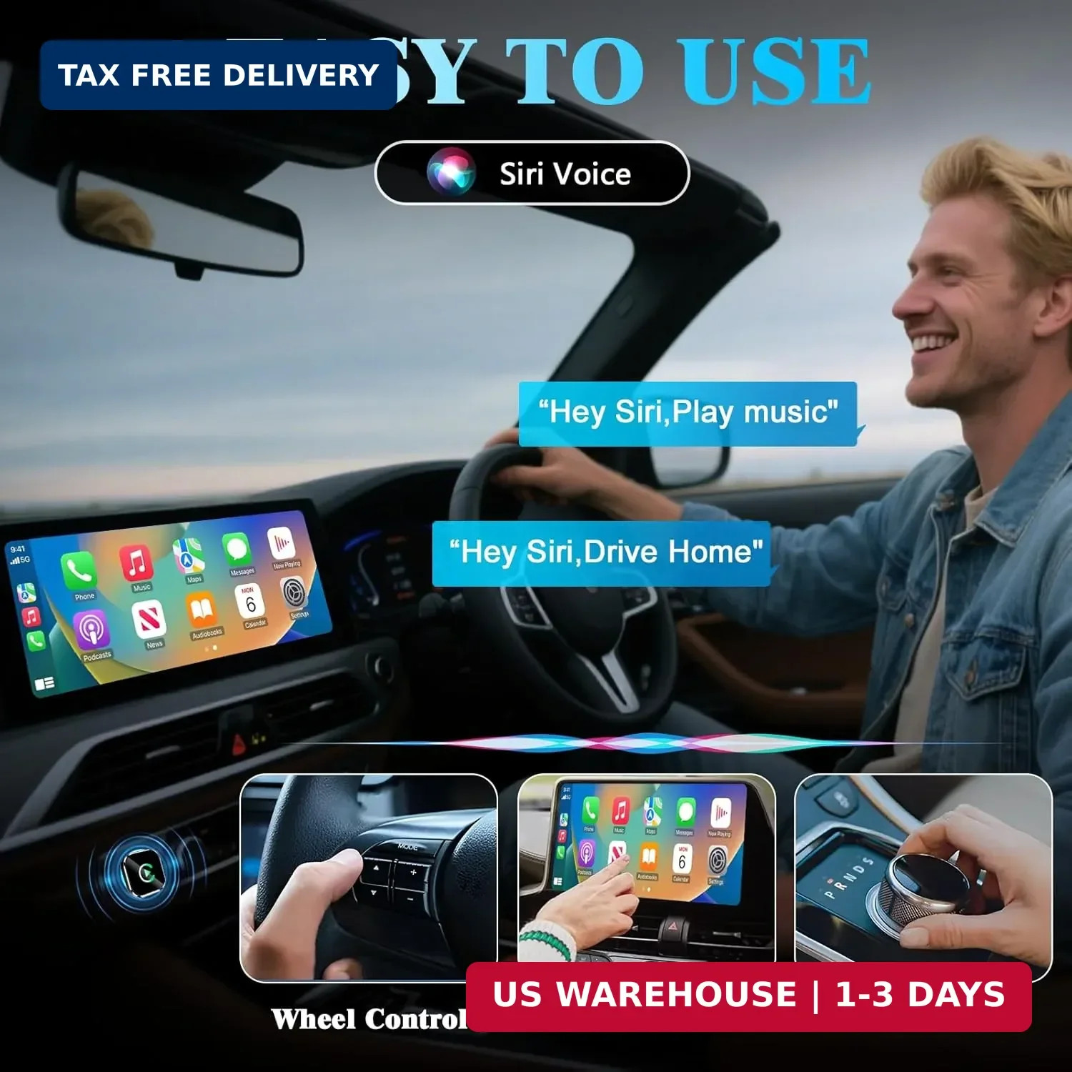 Wireless CarPlay Adapter, 2026 Upgraded Wired to Wireless for Apple CarPlay & An