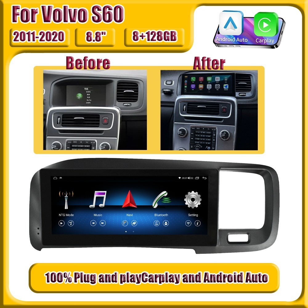 8.8″ Android Car Radio Stereo For Volvo S60 2011-20 Apple Carplay GPS Navi 128G