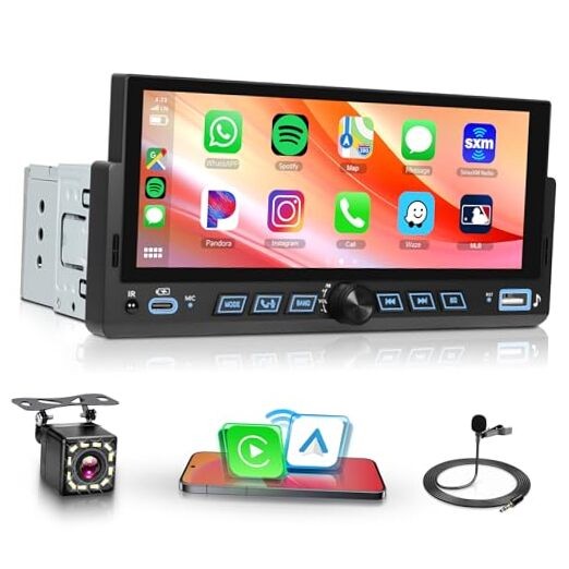 Car Stereo Single Din Wireless Carplay 6.86 Wireless Carplay Android auto 2